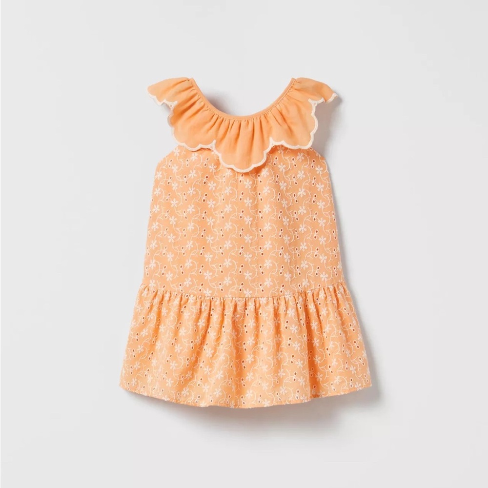 Zara Orange Floral Kids Dress